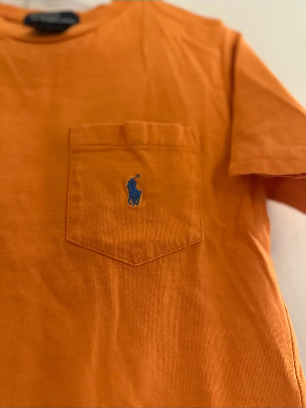 Ralph Lauren Orange Pocket T‑Shirt with Blue Pony